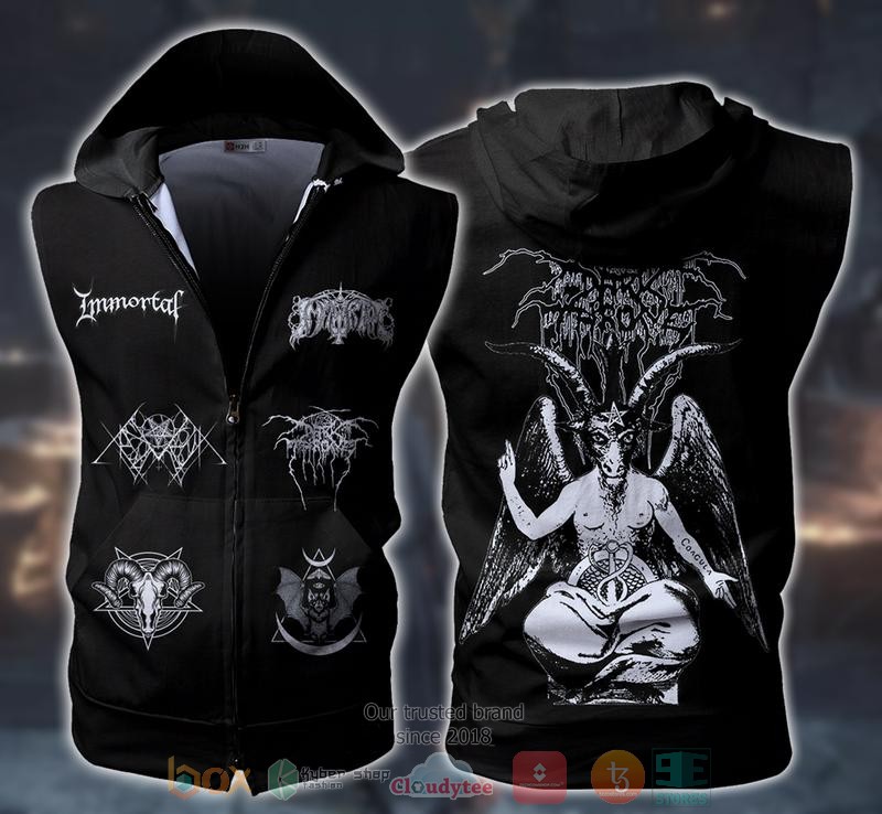 Darkthrone_Rock_Band_Sleeveless_zip_vest_leather_jacket