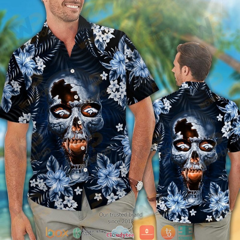 Denver_Broncos_3d_illusion_Skull_Hawaiian_Shirt_short_1