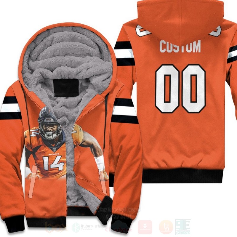 Denver_Broncos_Courtland_Sutton_14_NFL_Orange_Personalized_3D_Fleece_Hoodie