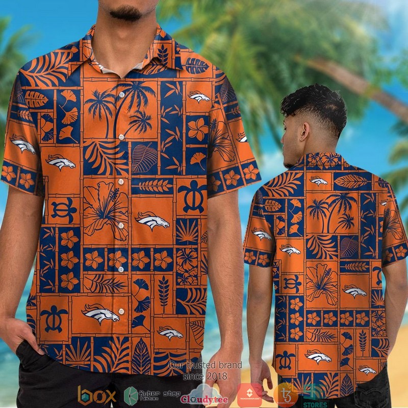 Denver_Broncos_Hibiscus_coconut_ocean_square_pattern_Hawaiian_Shirt_short_1
