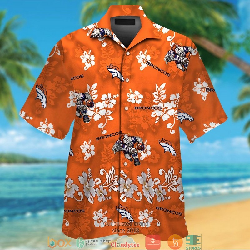 Denver_Broncos_Hibiscus_flower_orange_Hawaiian_Shirt_short