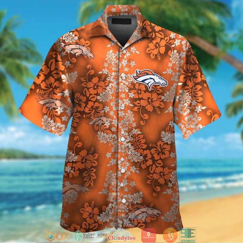 Denver_Broncos_Hibiscus_flower_pattern_Hawaiian_Shirt_short