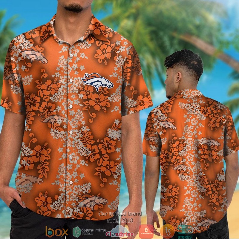 Denver_Broncos_Hibiscus_flower_pattern_Hawaiian_Shirt_short_1