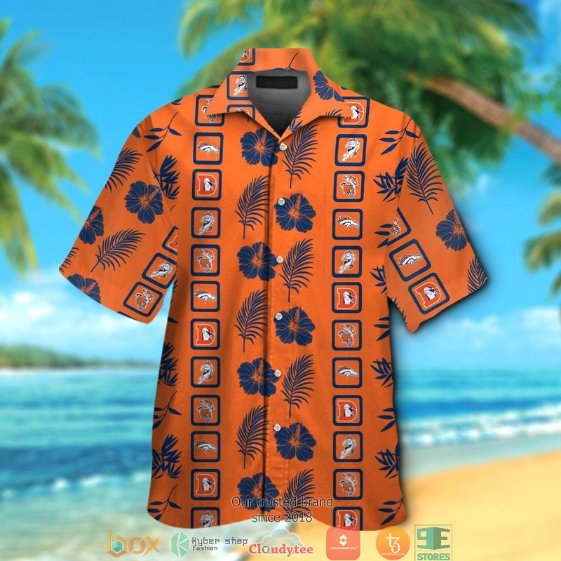 Denver_Broncos_Hibiscus_leaf_Square_pattern_Hawaiian_Shirt_short