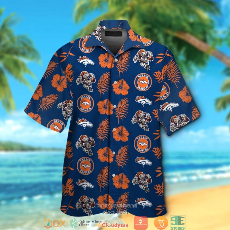 Denver_Broncos_Hibiscus_leaf_pattern_Hawaiian_Shirt_short