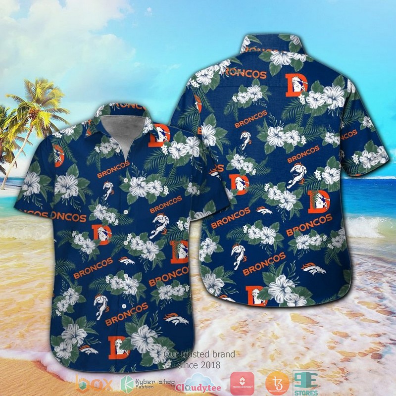 Denver_Broncos_Hibiscus_pattern_Hawaiian_Shirt_short