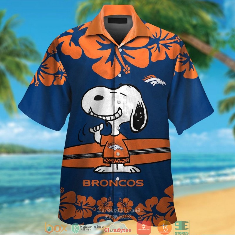 Denver_Broncos_Snoopy_Hibiscus_Orange_Hawaiian_Shirt_short