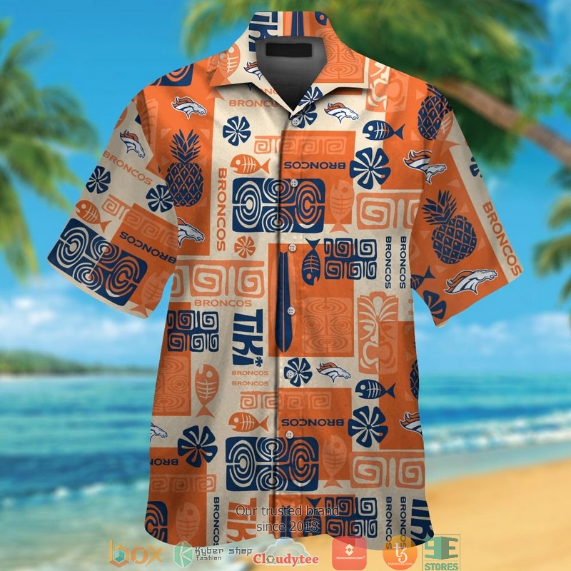 Denver_Broncos_fish_pineapple_pattern_Hawaiian_Shirt_short