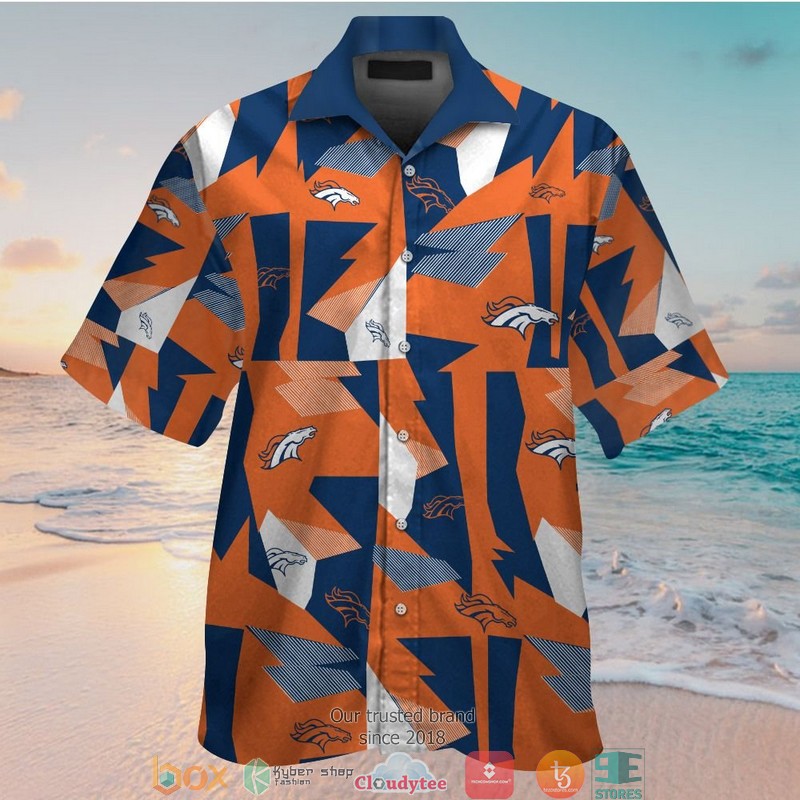 Denver_Broncos_navy_orange_pattern_Hawaiian_Shirt_short