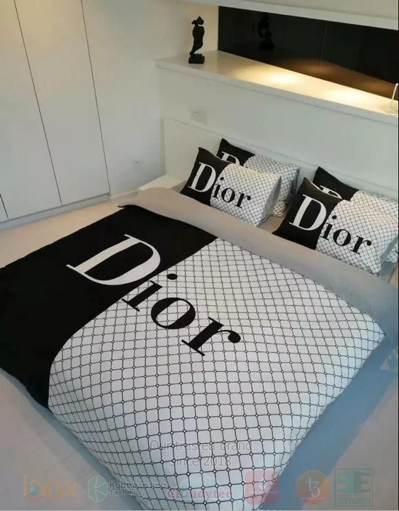 Dior_Black-Grey_Inspired_Bedding_Set