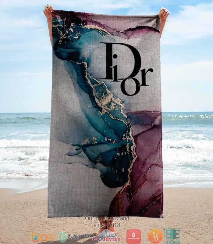 Dior_Pink_Blue_variegated_color_Beach_Towel