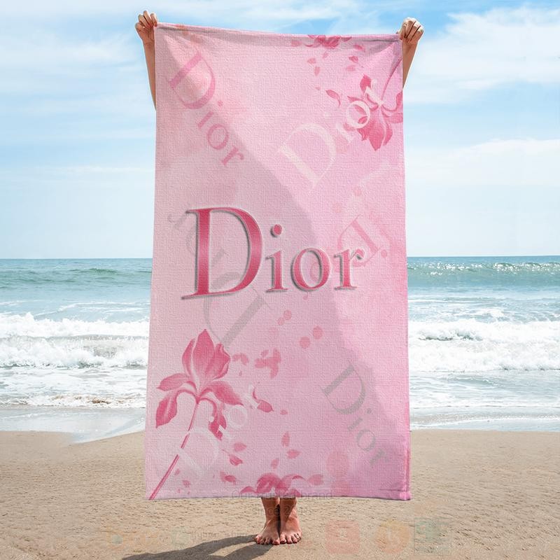 Dior_Pink_Flower_Microfiber_Beach_Towel
