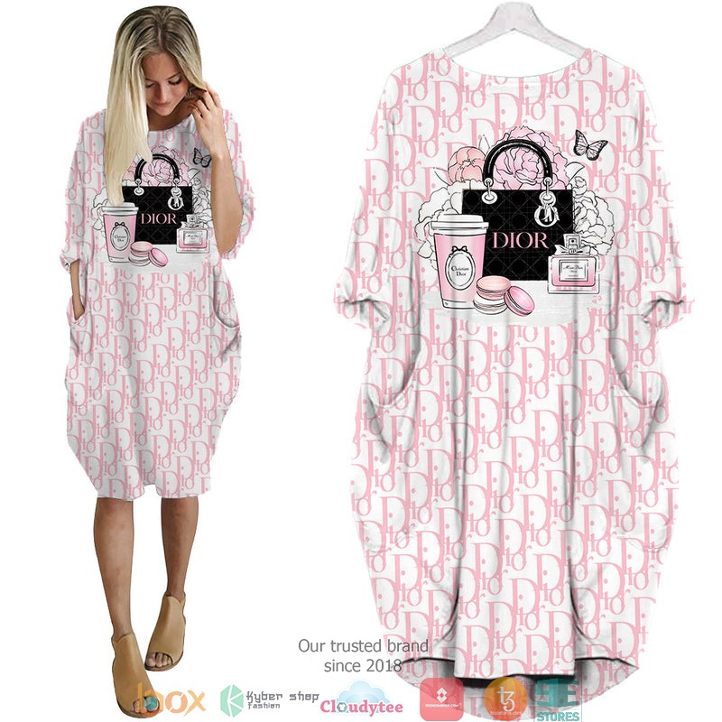 Dior_fashion_pattern_pink_Batwing_Pocket_Dress