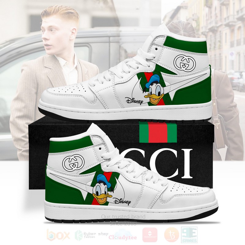 Disney-Gucci-Nike_Ace_Donald_Duck_Air_Jordan_1_High_Top_Shoes