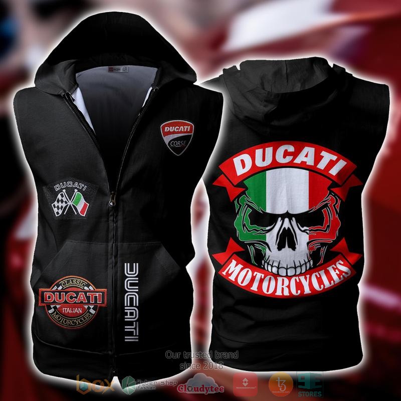 Ducati_Sleeveless_zip_vest_leather_jacket