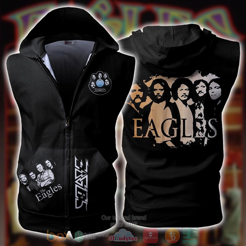 Eagles_Band_Sleeveless_zip_vest_leather_jacket