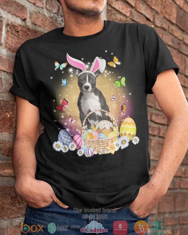 Easter_Bunny_Blue_Nose_Pitbull_2d_shirt_hoodie_1