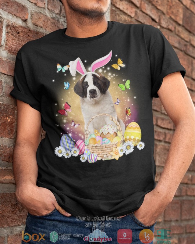 Easter_Bunny_Saint_Bernard_2d_shirt_hoodie_1