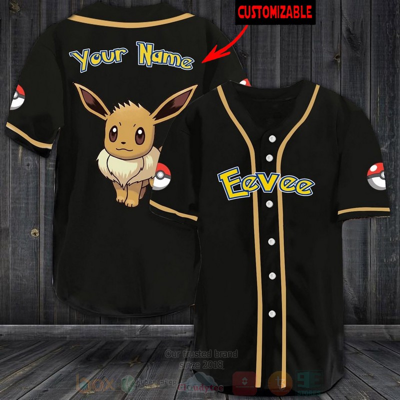 Eevee_Pokemon_Custom_Name_Baseball_Jersey_Shirt