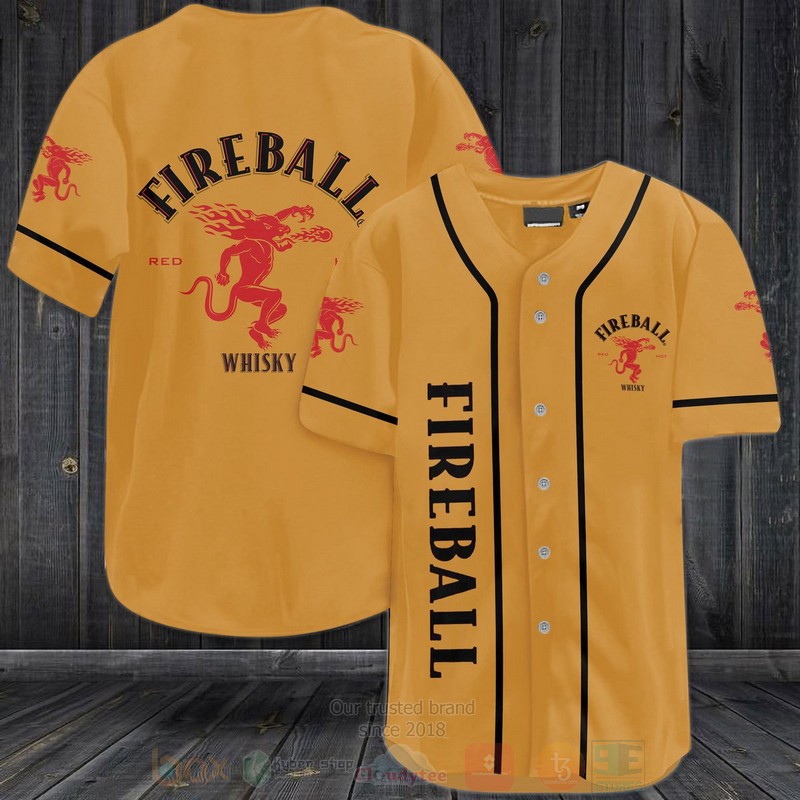 Fireball_Cinnamon_Whisky_Yellow_Baseball_Jersey_Shirt