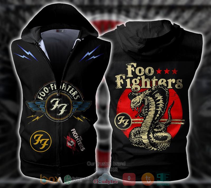 Foo_Fighters_Rock_Band_Sleeveless_zip_vest_leather_jacket