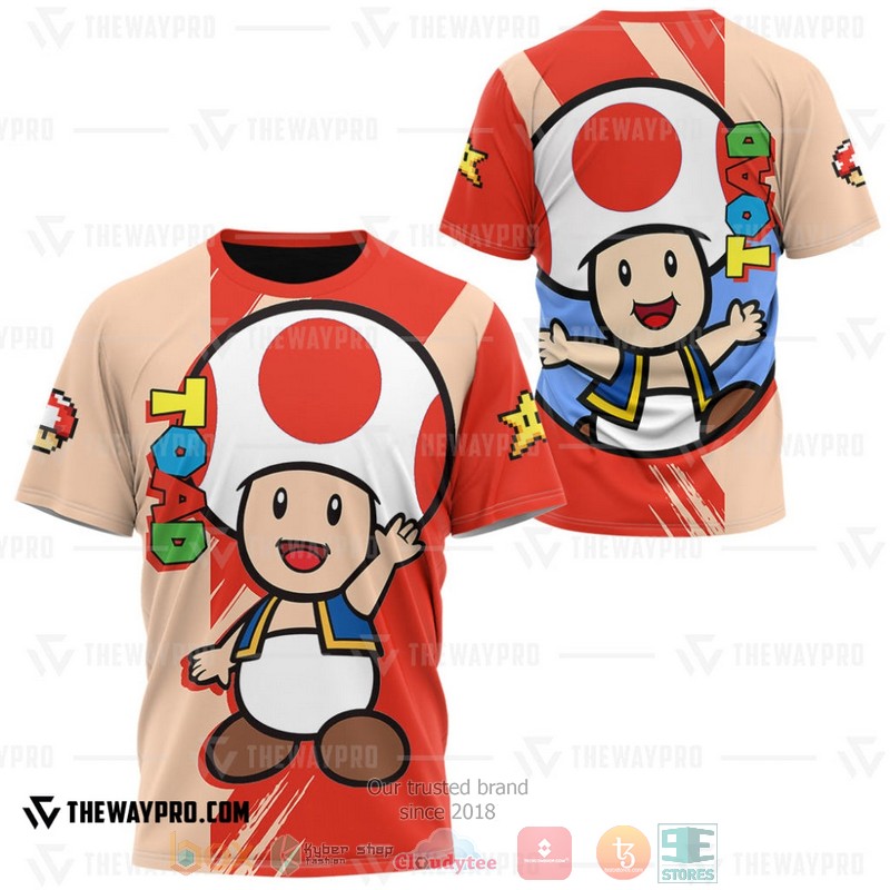 Game_Super_Mario_Toad_3D_T-Shirt