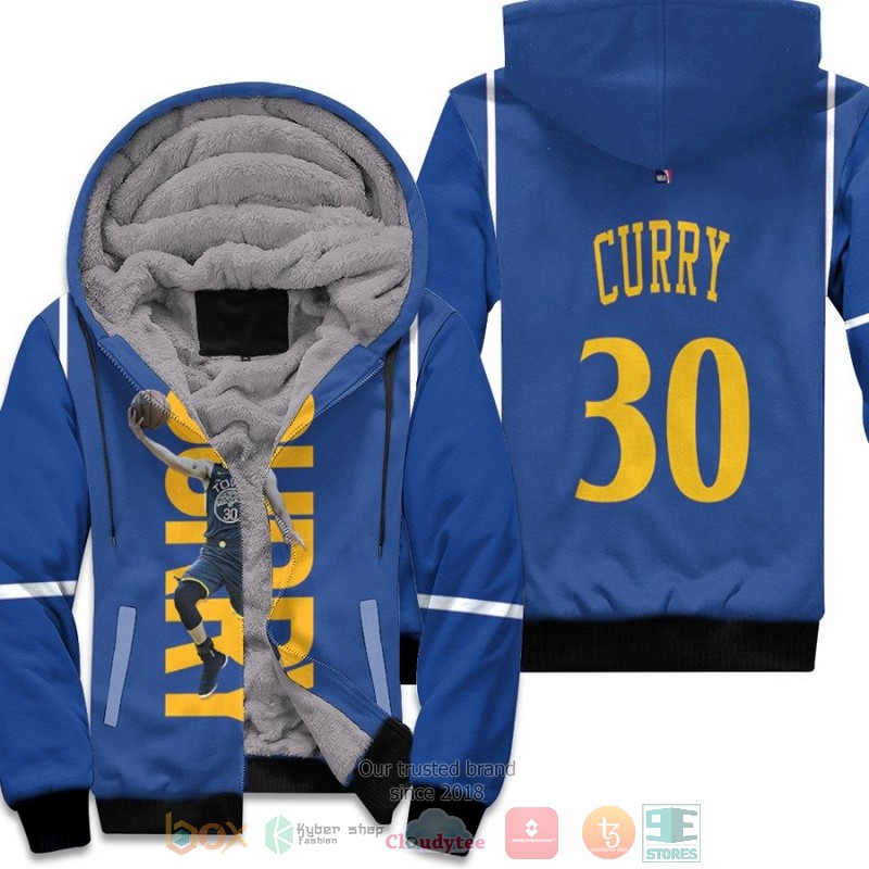 Golden_State_Warriors_Stephen_Curry_30_NBA_Blue_fleece_hoodie