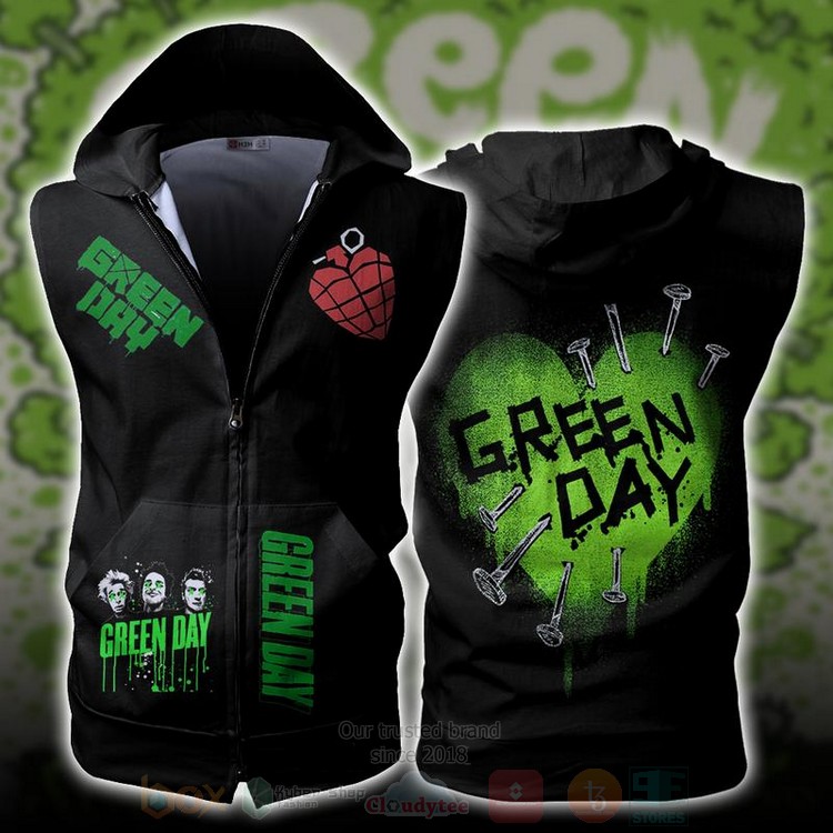 Green_Day_Vest_Zip-Up_Hoodie