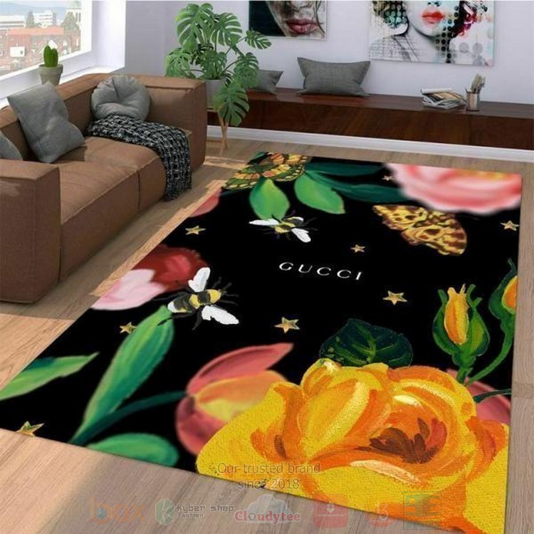 Gucci_Bee_Flowers_Black_Inspired_Rug