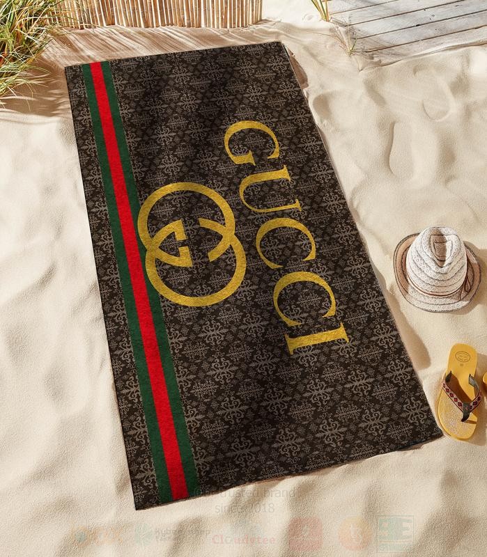 Gucci_Dark_Brown_Microfiber_Beach_Towel
