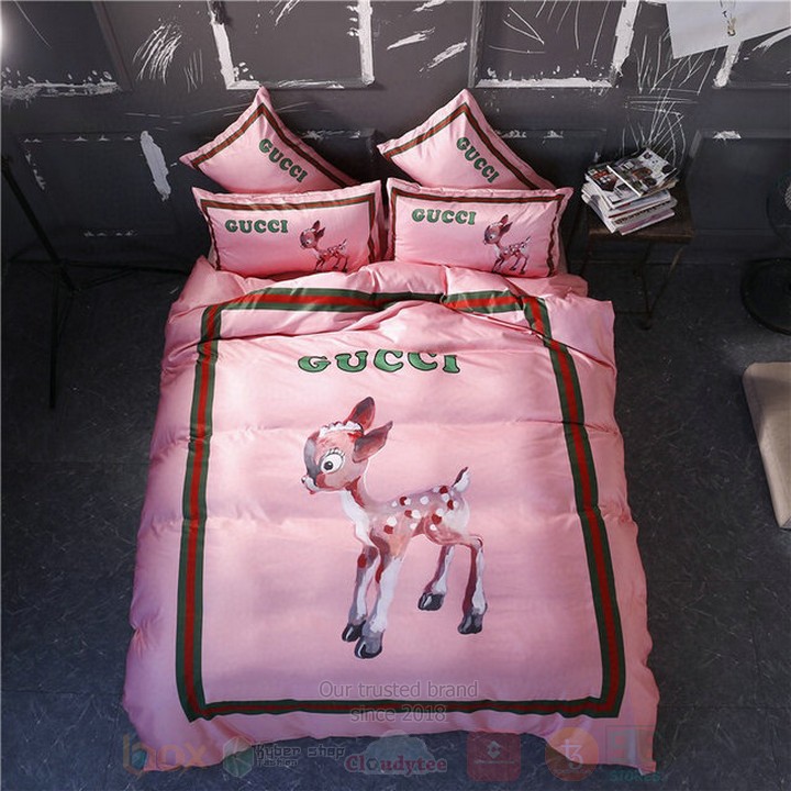 Gucci_Deer_Baby_Pink_Inspired_Bedding_Set