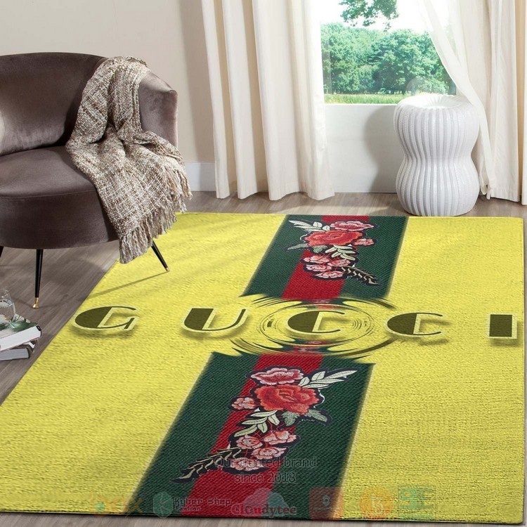 Gucci_Flower_Yellow_Stripes_Inspired_Rug