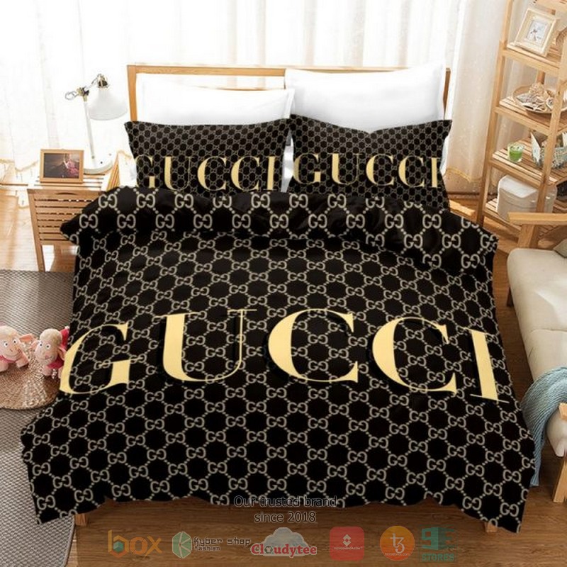 Gucci_GC_Luxury_brand_black_pattern_bedding_set