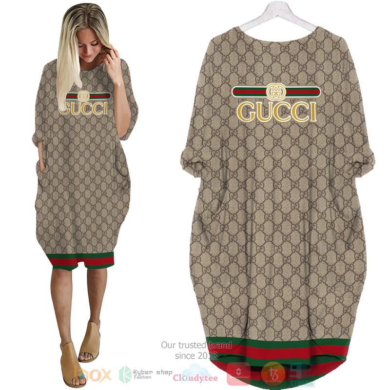 Gucci_Luxury_brand_grey_pattern_Pocket_Dress