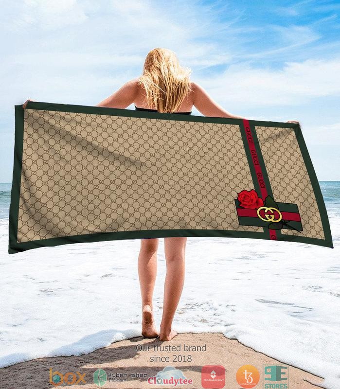 Gucci_Red_Green_Stripe_Rose_Beach_Towel
