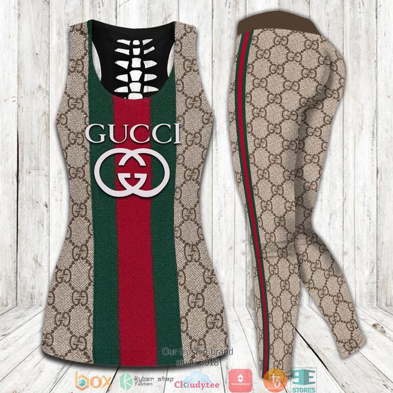 Gucci_Red_green_Brown_Tank_Top_Legging
