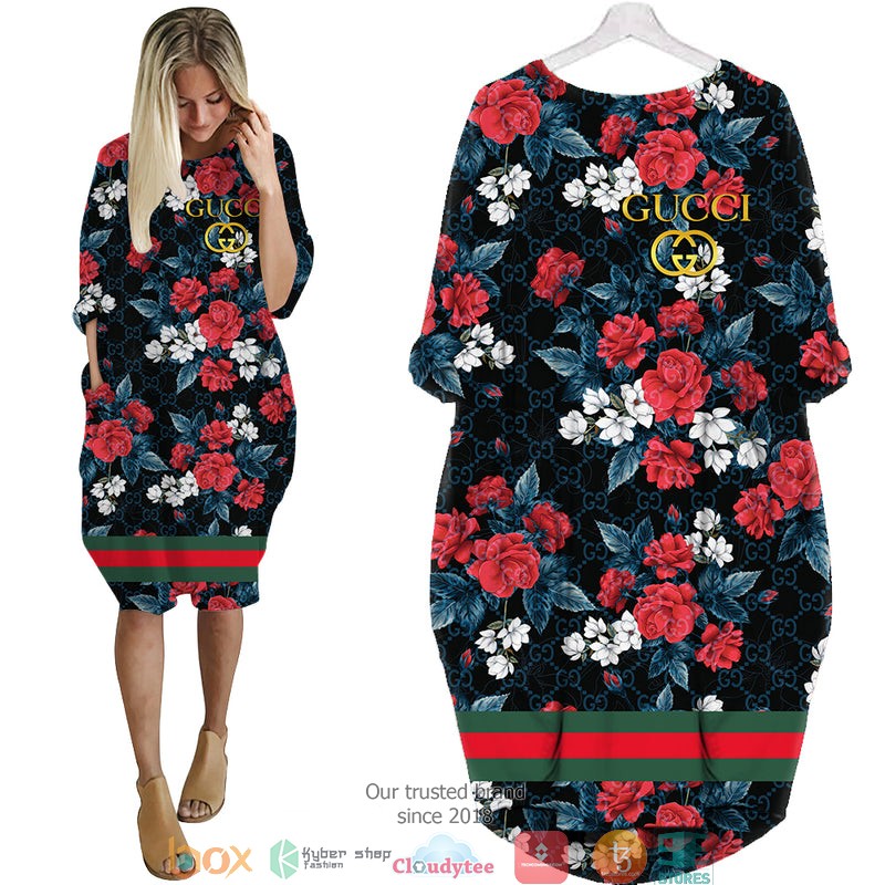 Gucci_Roses_navy_Batwing_Pocket_Dress