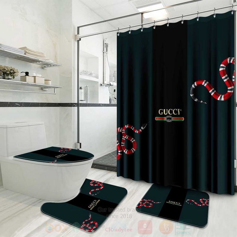 Gucci_Snake_Dark_Green_Shower_Curtain_Bathroom_Set