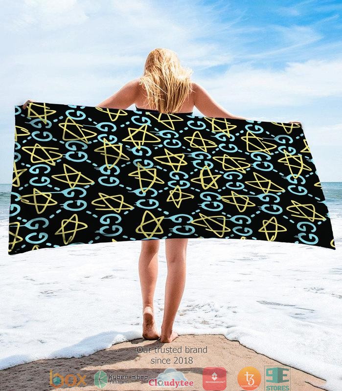 Gucci_Star_Cyan_Pattern_Beach_Towel