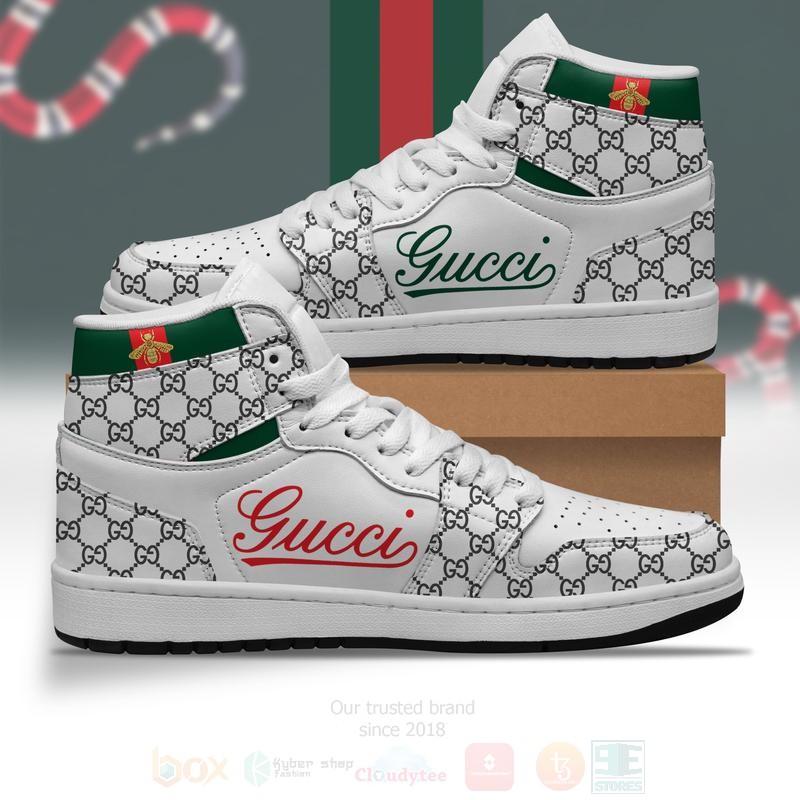 Gucci_White_Air_Jordan_High_Top_Shoes