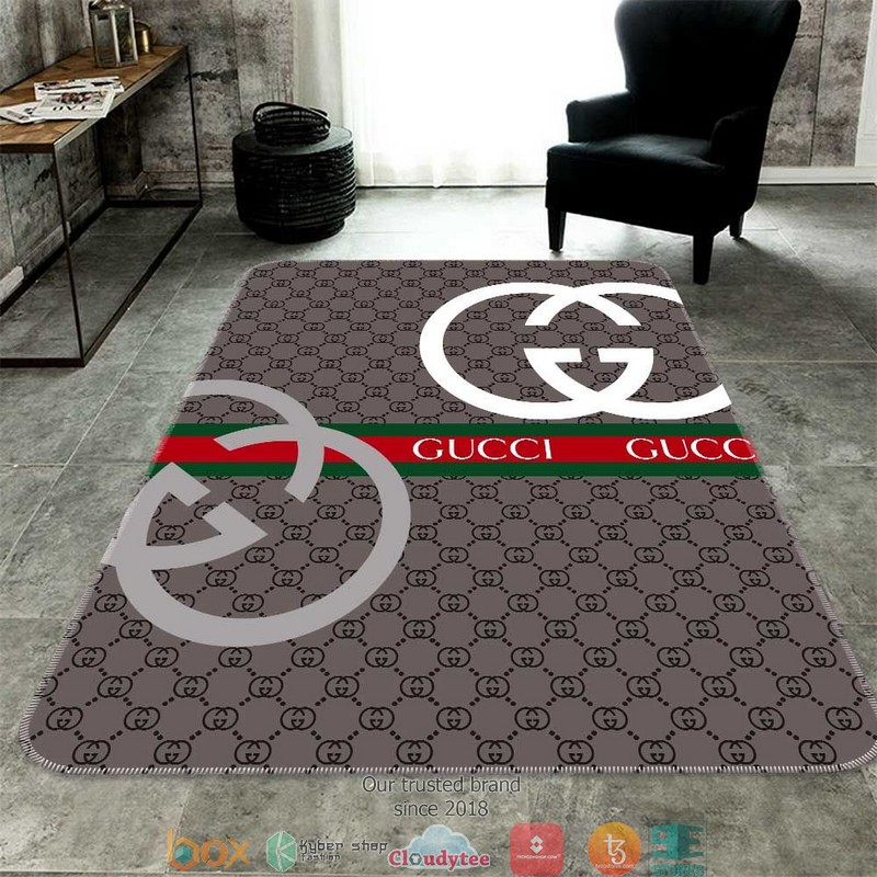 Gucci_White_Silver_logo_Carpet_Rug
