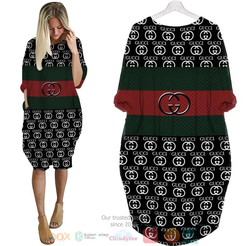 Gucci_brand_black_pattern_Pocket_Dress