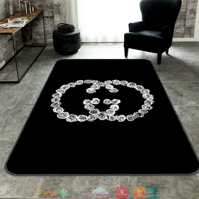Gucci_diamond_logo_black_Carpet_Rug