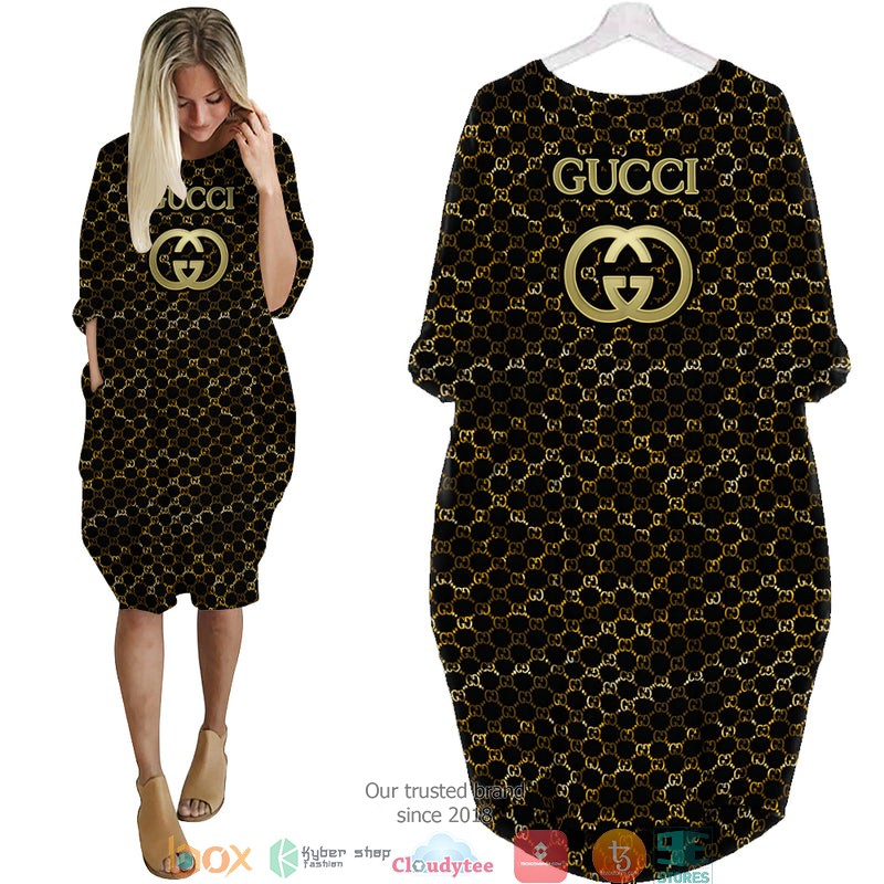 Gucci_hive_pattern_Batwing_Pocket_Dress