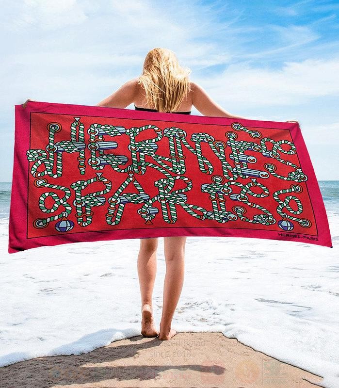 Hermes_Paris_Red_Microfiber_Beach_Towel