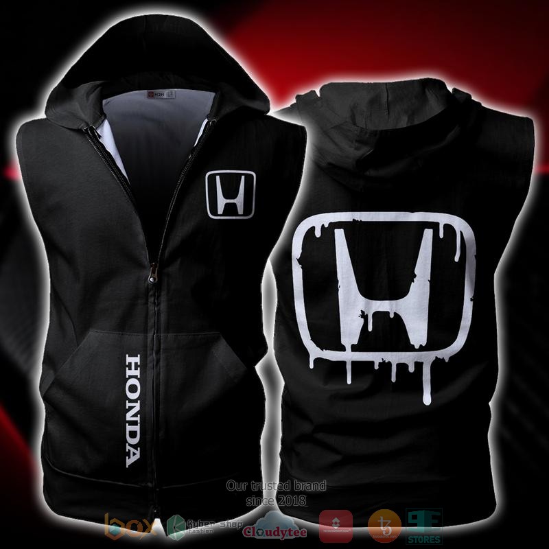 Honda_Sleeveless_zip_vest_leather_jacket
