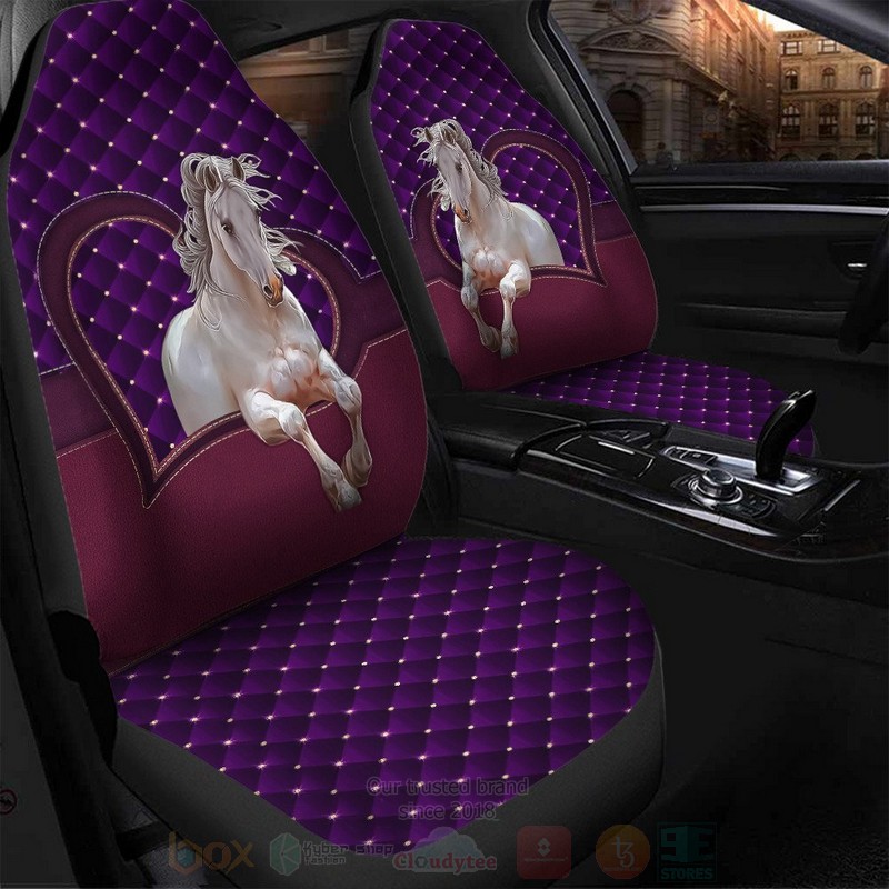 Horse_Purple_Heart_Car_Seat_Covers