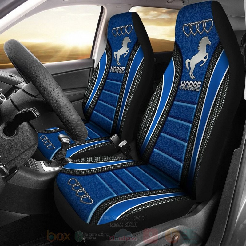 Horse_and_Heart_Blue_Car_Seat_Covers
