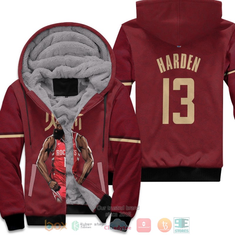Houston_Rockets_James_Harden_13_NBA_Red_fleece_hoodie