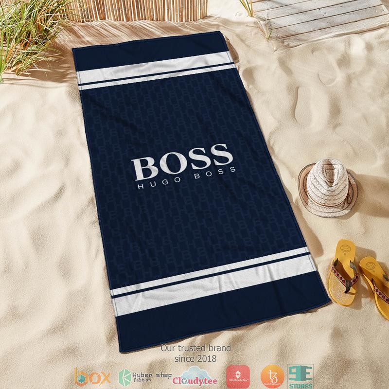 Hugo_Boss_Navy_White_Beach_Towel